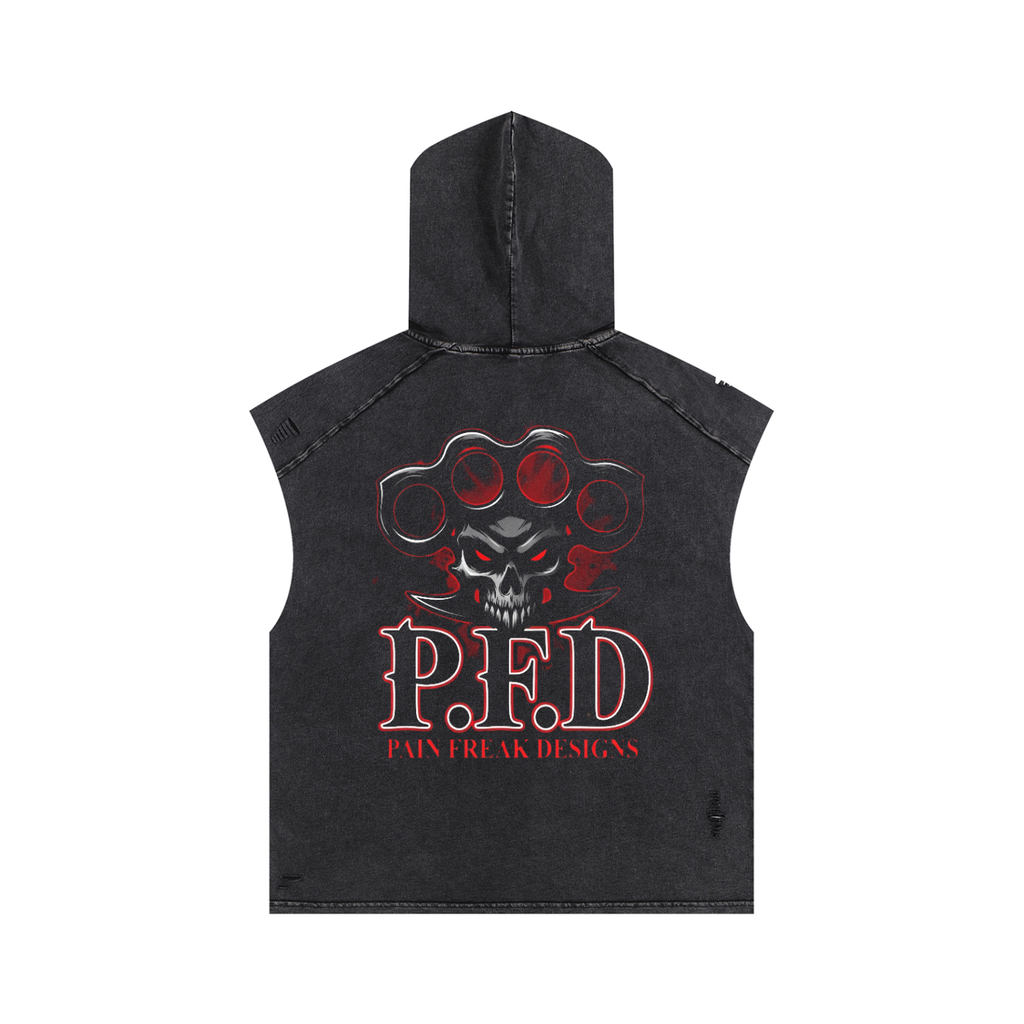 Snow Washed Boxy Hooded Tank Top