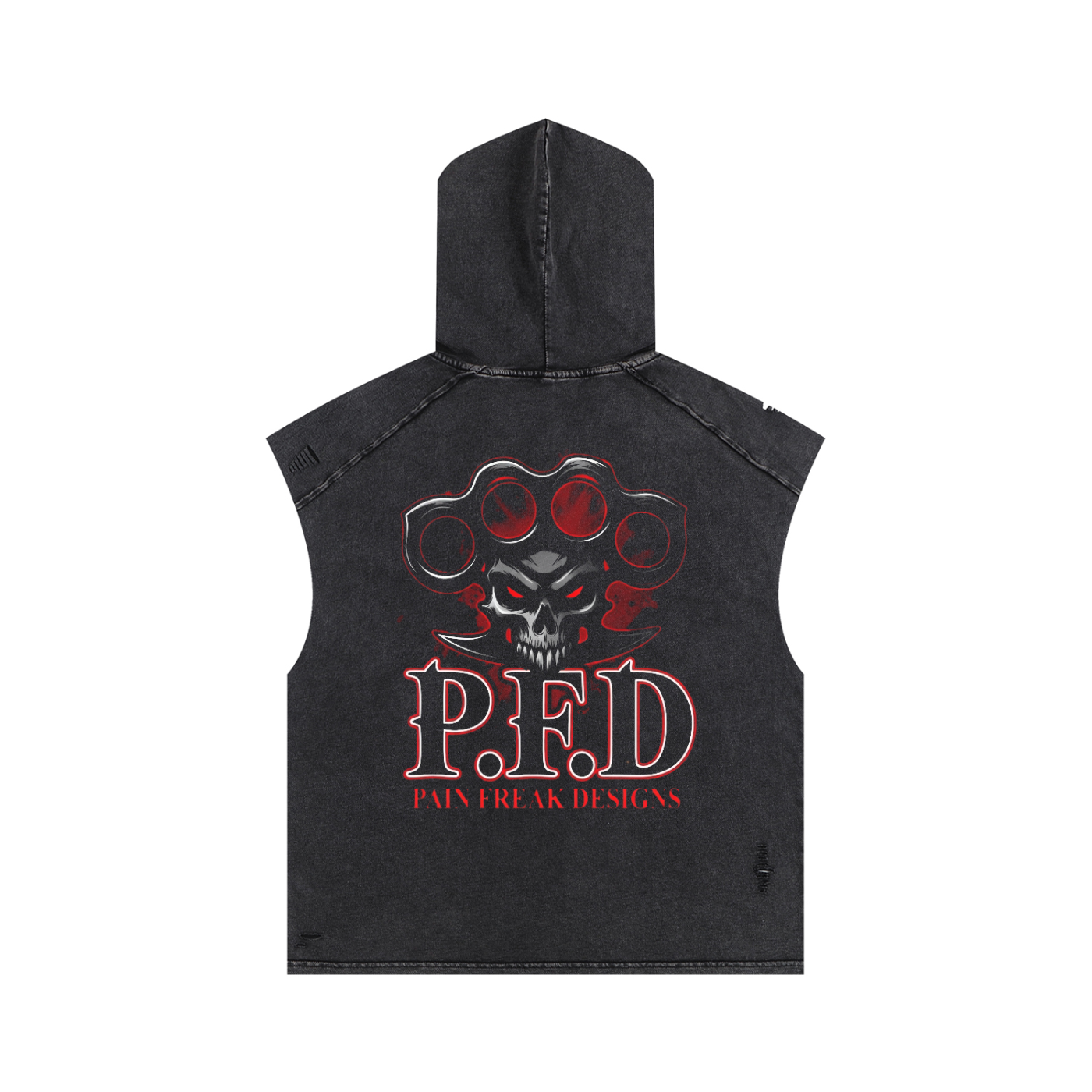 Snow Washed Boxy Hooded Tank Top