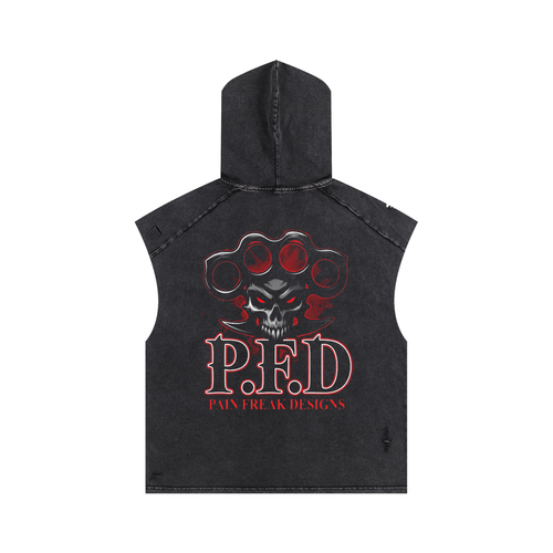 Snow Washed Boxy Hooded Tank Top