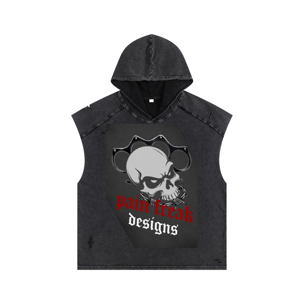Snow Washed Boxy Hooded Tank Top