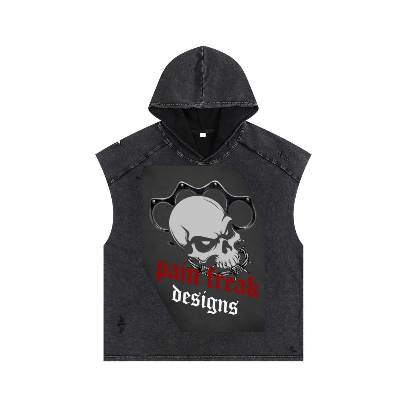 Snow Washed Boxy Hooded Tank Top